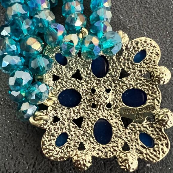 🩵 Heidi DAUS Stunning & Elegant Swarovski Crystals Blue Beaded Necklace 🩵 - Picture 5 of 8
